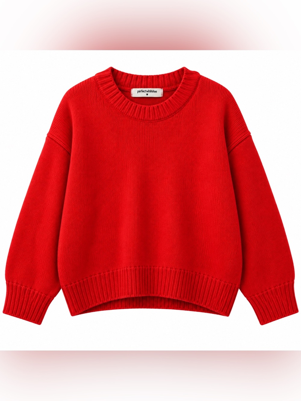 Perfect White Tee 100% Cotton Sweater – Red – Size Medium